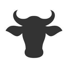 cow head silhouette vector illustration design