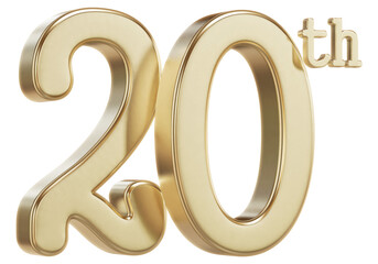 20th Anniversary Golden Number for Celebrations