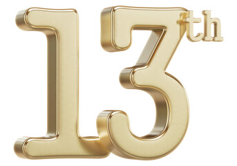 13th Anniversary Golden Number for Celebrations