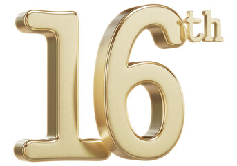 16th Anniversary Golden Number for Celebrations