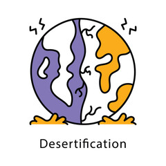 Desertification Filled Outline icon. EPS 10 File