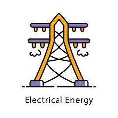 Electrical Energy Filled Outline icon. EPS 10 File