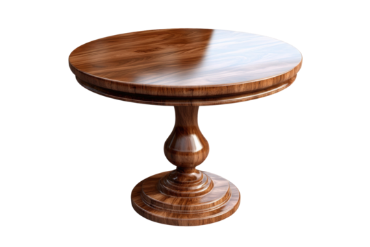 Round Pedestal Table In isolated on a transparent background