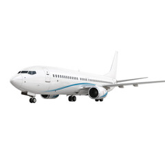 Elegant White Airplane, Ready for Takeoff , isolated on white background png