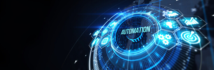 Business, Technology, Internet and network concept. Automation Software Technology Process System. 3d illustration