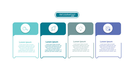 Vector infographic label design with circle infographic template design and 4 options or steps. Can be used for process.