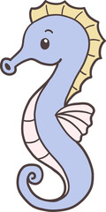 Seahorse Hand Drawn for Kids Book Animals Doodle Design