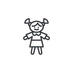 Doll toy line icon