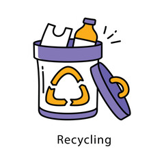 Recycling Filled Outline icon. EPS 10 File