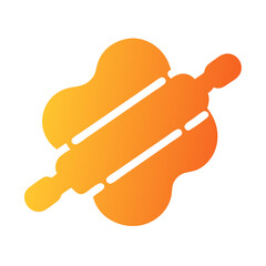 Rolling Dough Pin Baking Tool Icon Design