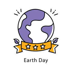 Earth Day Filled Outline icon. EPS 10 File