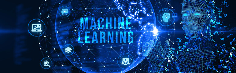 Machine learning artificial intelligence AI concept. 3d illustration