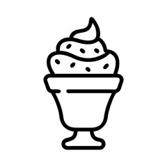 Ice Cream Sundae Dessert Bowl Icon Design