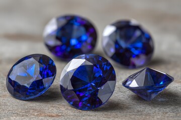 Fototapeta premium detailed blue sapphire gems