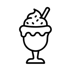 Ice Cream Sundae Dessert Bowl Icon Design