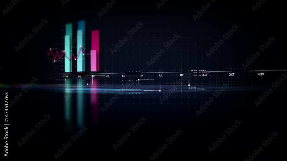 Leinwandbilder dynamic data visuals for business info graphics, animated charts, and data-driven insights for a bus