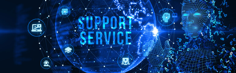 Business, Technology, Internet and network concept. Technical Support Center customer service. 3d illustration