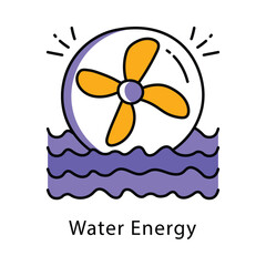 Water Energy Filled Outline icon. EPS 10 File
