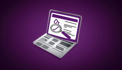 Naklejka premium Digital news review with magnifying glass