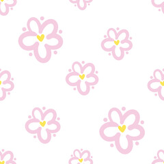 seamless floral pattern with pink flowers 