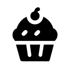 Cupcake Dessert with Frosting Icon Design