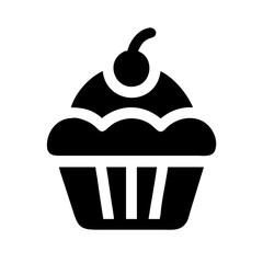 Cupcake Dessert with Frosting Icon Design
