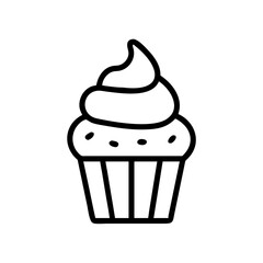 Cupcake Dessert with Frosting Icon Design