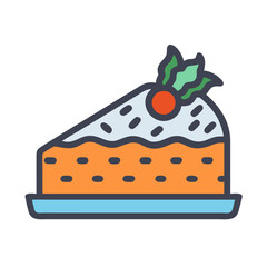 Carrot Cake Dessert Slice Icon Design