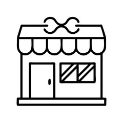 Barber Shop Storefront Building Icon Design