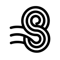 Spiral Noodles Pasta Shape Icon Design