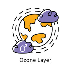 Ozone Layer Filled Outline icon. EPS 10 File