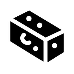 Parmesan Cheese Block Piece Icon Design
