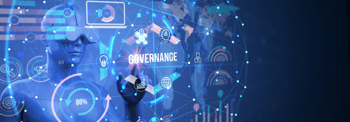 Business, Technology, Internet and network concept. GOVERNANCE  successful business concept. 3d illustration