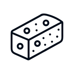 Parmesan Cheese Block Piece Icon Design