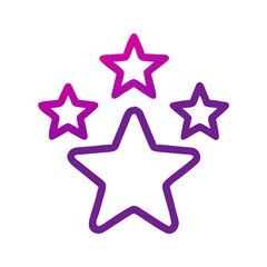 Star rating icon with four stars in gradient outline style.