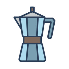 Italian Moka Pot Coffee Maker Icon Design