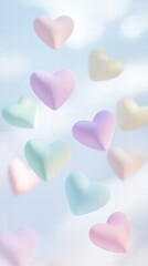 Obraz premium Colorful hearts flying in the air creating a joyful and playful atmosphere of celebration