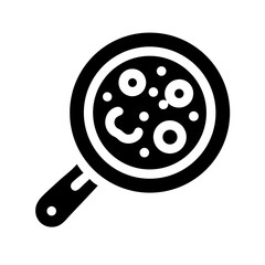 Frying Pan with Pizza Slice Icon Design