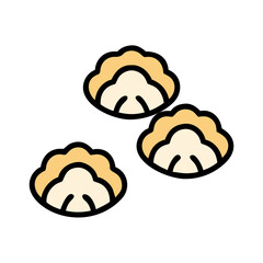 Dumplings with Filling Food Icon Design