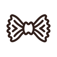 Bowtie Pasta Shape Symbol Icon Design