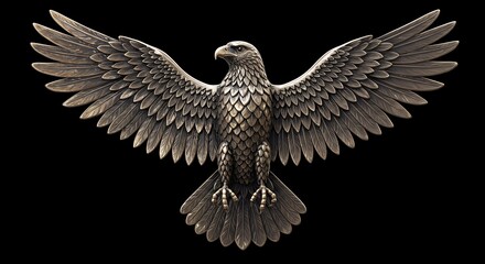 Obraz premium Bronze Eagle Statue with Wings Spread
