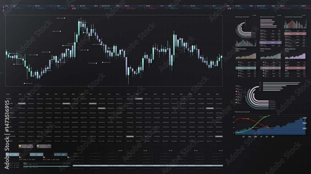 Leinwandbilder dynamic data visuals for business info graphics, animated charts, and data-driven insights for a bus