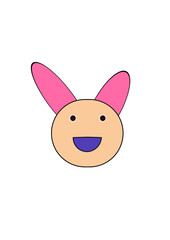 cartoon face in beige colour vector