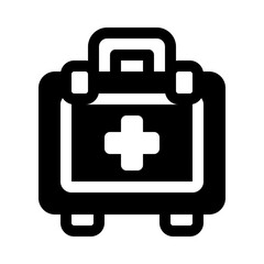 Obraz premium First Aid Kit Glyph Icon. Single icon, glyph vector icon