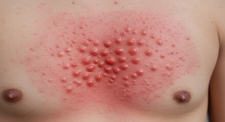 Fototapeta premium Skin rash on chest