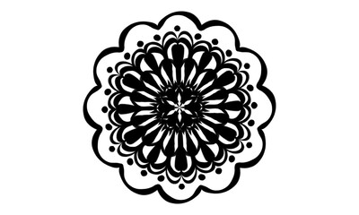 筆で描いた和風花模様アイコン