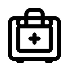 First Aid Kit Simple Line Icon. Single icon, line vector icon