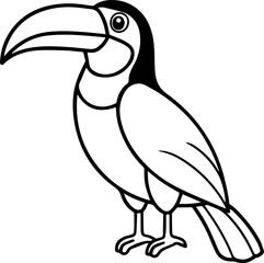toucan bird outline vector illustration line art