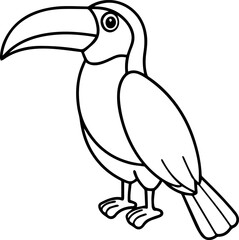 toucan bird outline vector illustration line art