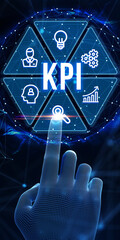 KPI Key Performance Indicator for Business Concept. Business, Technology, Internet and network concept. 3d illustration